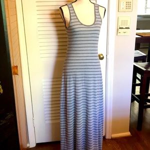 Alternative Apparel blue grey striped M maxi dress